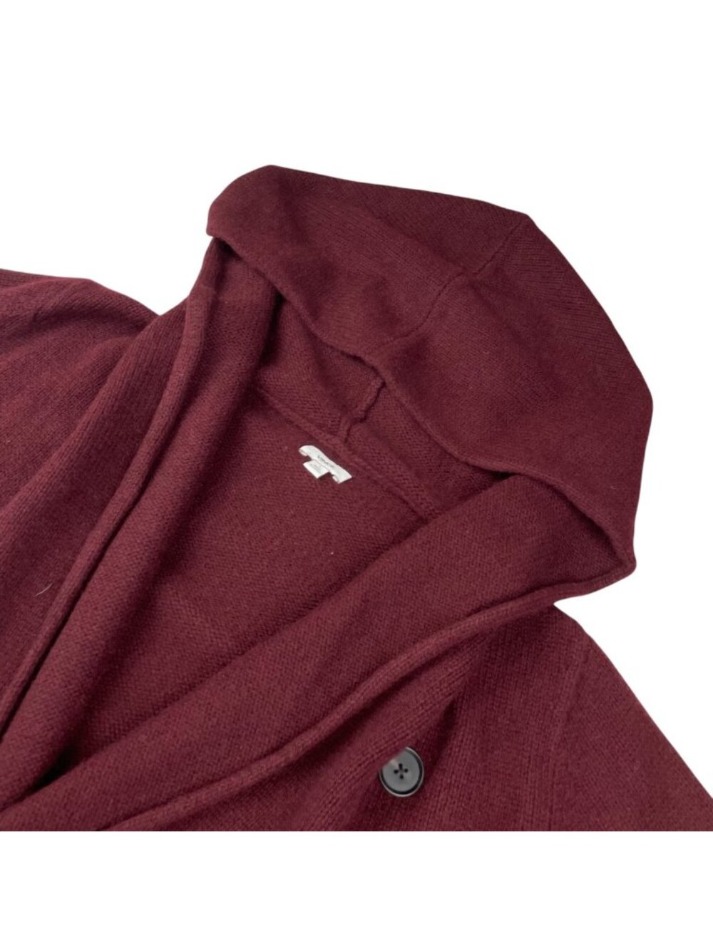 Vince Women's Yak/Wool Hooded Open Duster Cardigan Sweater Burgundy โข Small